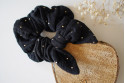 Chouchou Noeud Ivy Noir à pois dorés