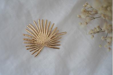 Barrette Isée Feuille Dorée