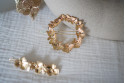 Barrette Joséphine Ronde Fleurs Dorées