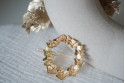 Barrette Joséphine Ronde Fleurs Dorées