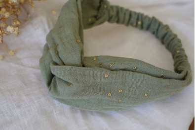 Bandeau Mila Vert Bleu et Doré