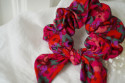 Chouchou Noeud Giulia Imprimé Fleuri Rose, Rouge et Violet
