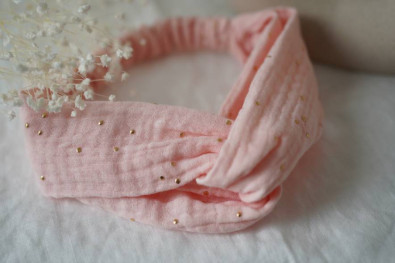 Bandeau Enfant Mila Rose Thé et Doré 2