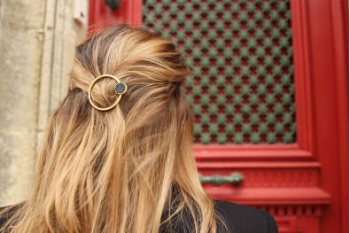Barrette Neori Dorée Marbre Noir 2