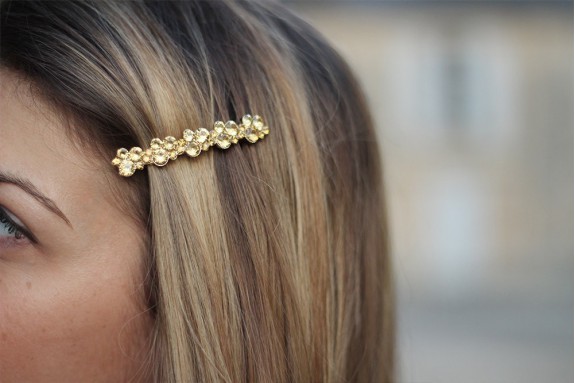 Barrette Inès pierres bronzes